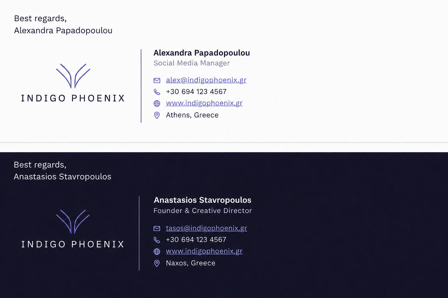 Email signature templates